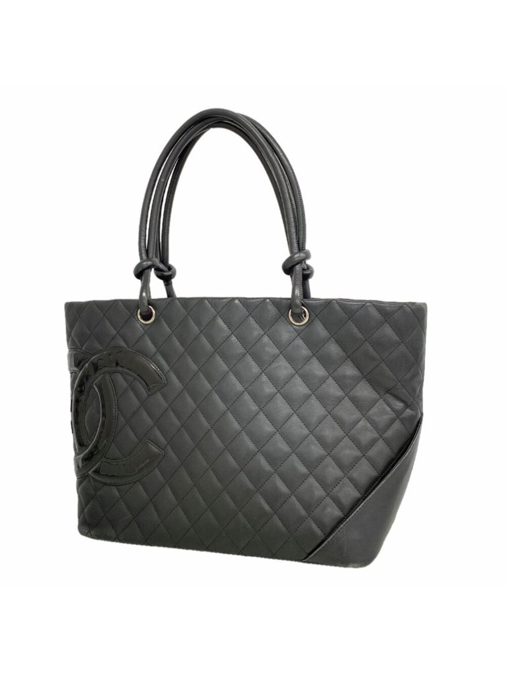 Chanel Tote Cambon Lambskin Black Gold
